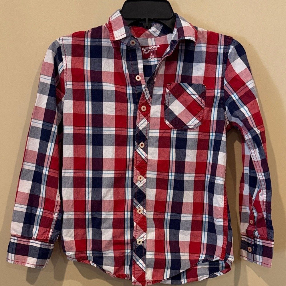 Arizona Kids Plaid Shirt - Red, White, and Blue